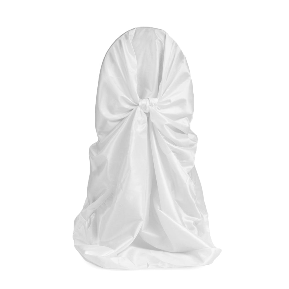 Taffeta Universal Self Tie Chair Cover - White - CV Linens