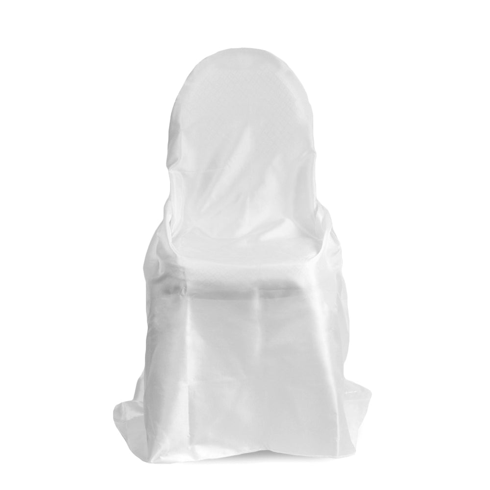 Taffeta Universal Self Tie Chair Cover - White - CV Linens