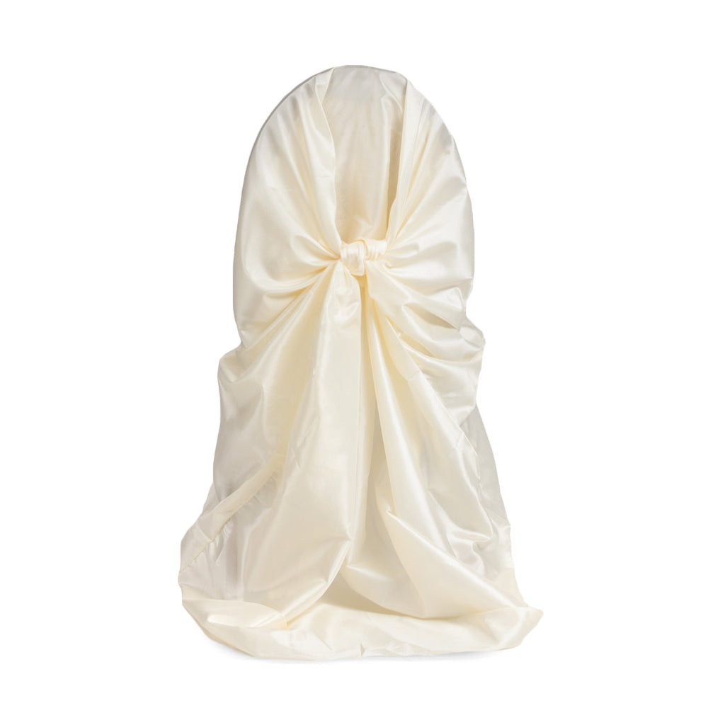Taffeta Universal Self Tie Chair Cover - Ivory - CV Linens