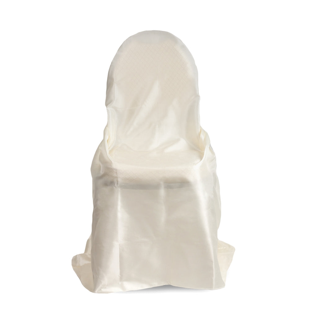 Taffeta Universal Self Tie Chair Cover - Ivory - CV Linens