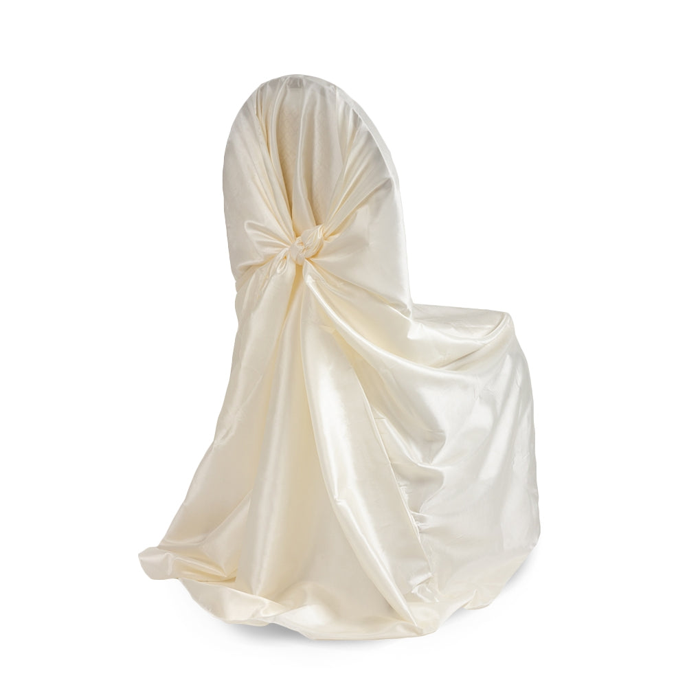 Taffeta Universal Self Tie Chair Cover - Ivory - CV Linens