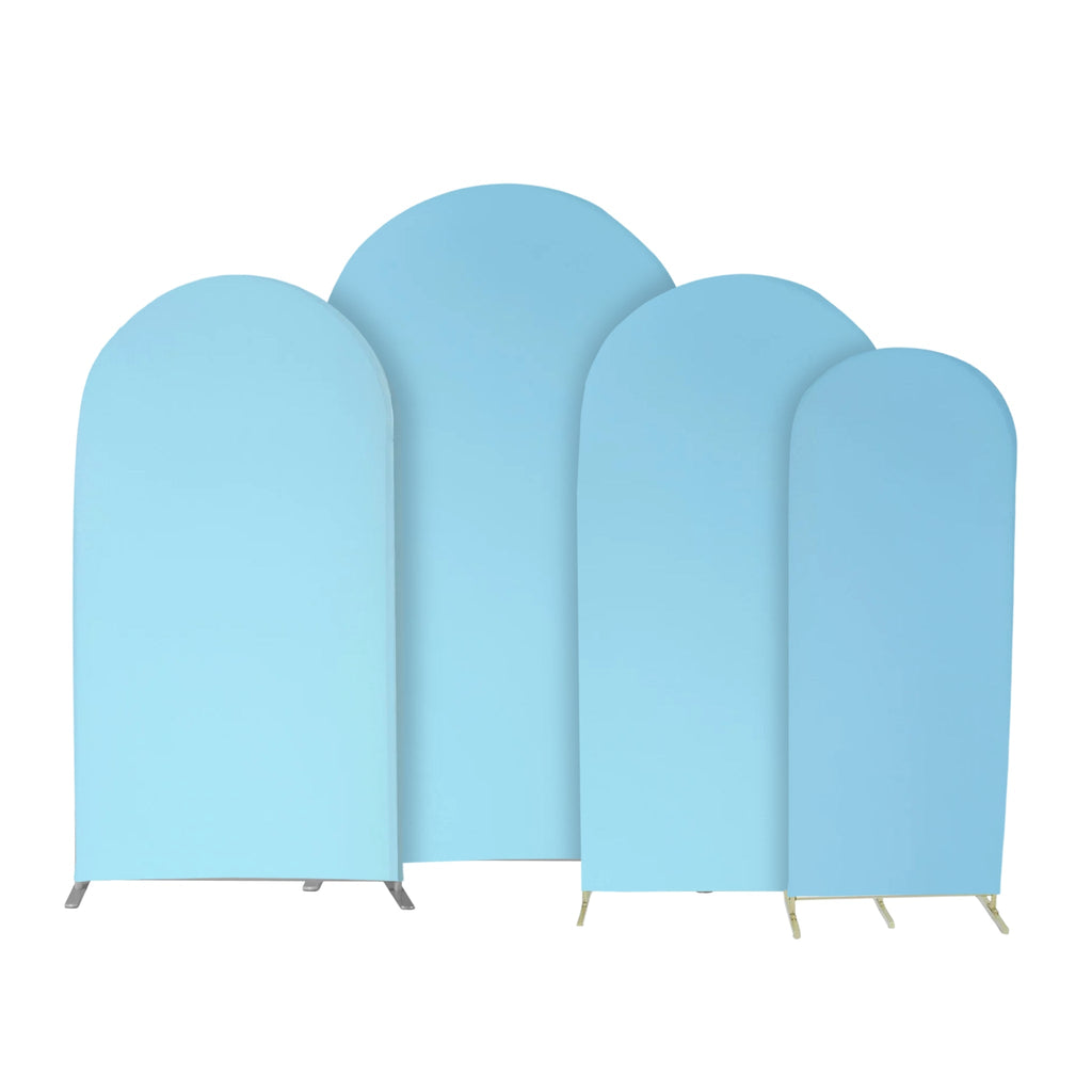Universal Fit Spandex Covers for All Trio Arch Backdrop Stand (4 pcs)  - Baby Blue