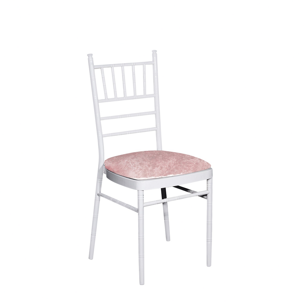 5 pcs/pk Velvet Spandex Chiavari Seat Pad Cover - Blush/Rose Gold - CV Linens