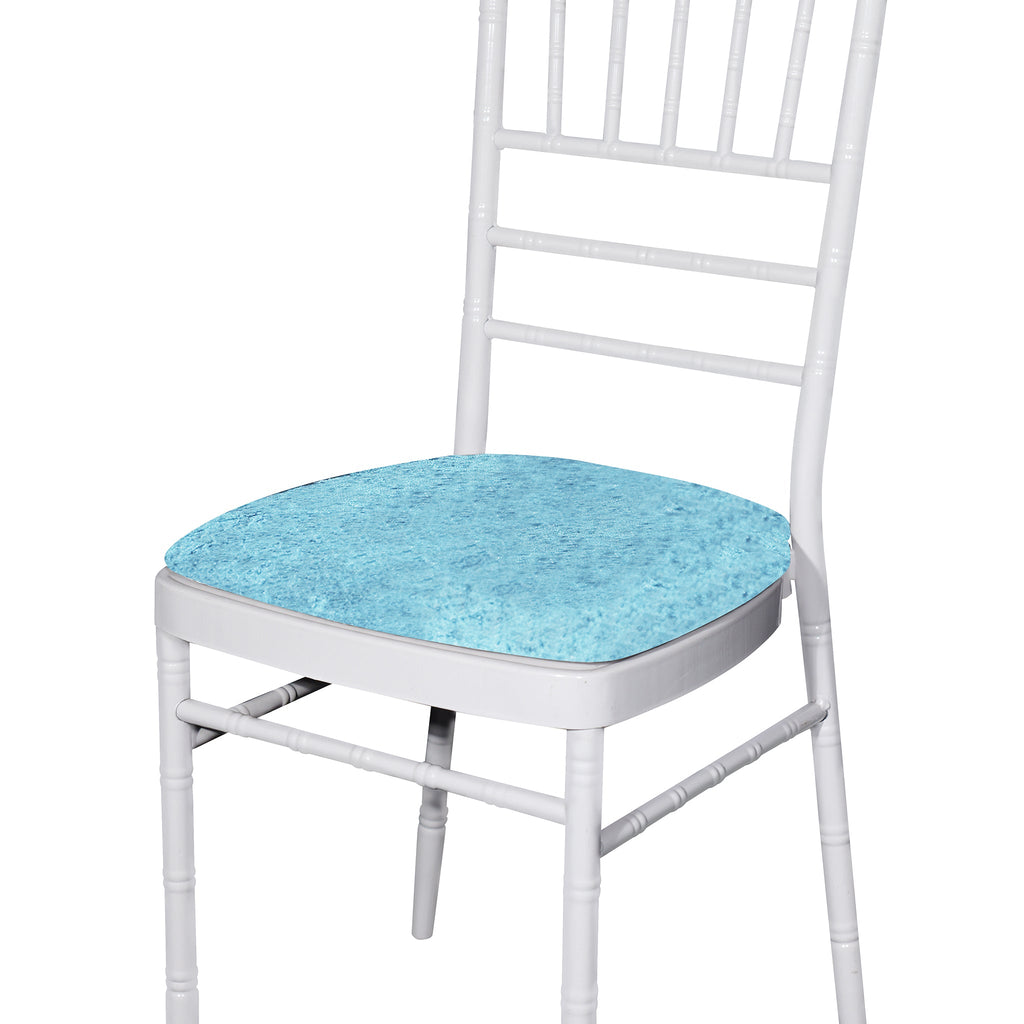 5 pcs/pk Velvet Spandex Chiavari Seat Pad Cover - Baby Blue - CV Linens
