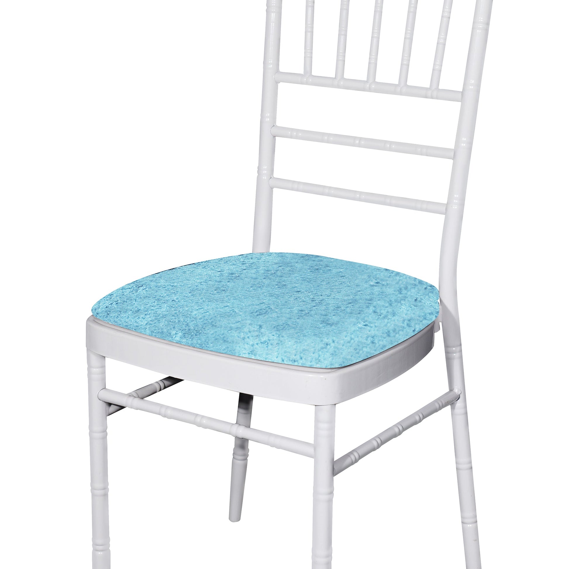 5 pcs/pk Velvet Spandex Chiavari Seat Pad Cover - Baby Blue - CV Linens