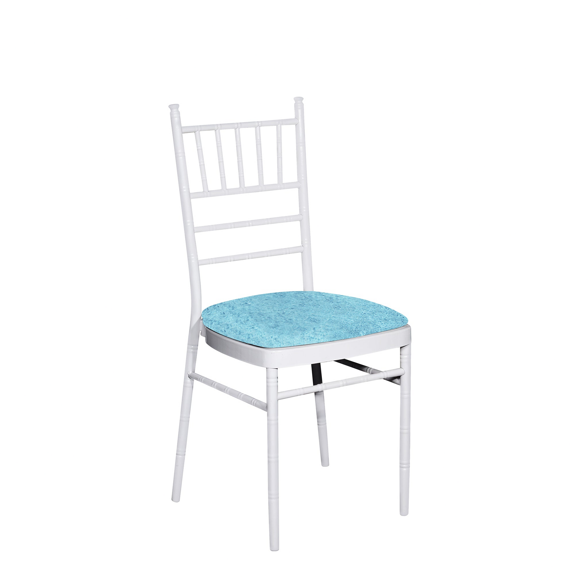 5 pcs/pk Velvet Spandex Chiavari Seat Pad Cover - Baby Blue - CV Linens