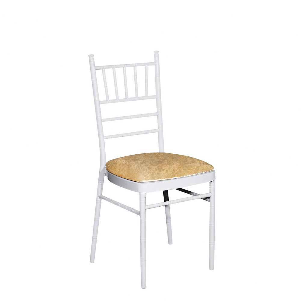 5 pcs/pk Velvet Spandex Chiavari Seat Pad Cover - Champagne - CV Linens