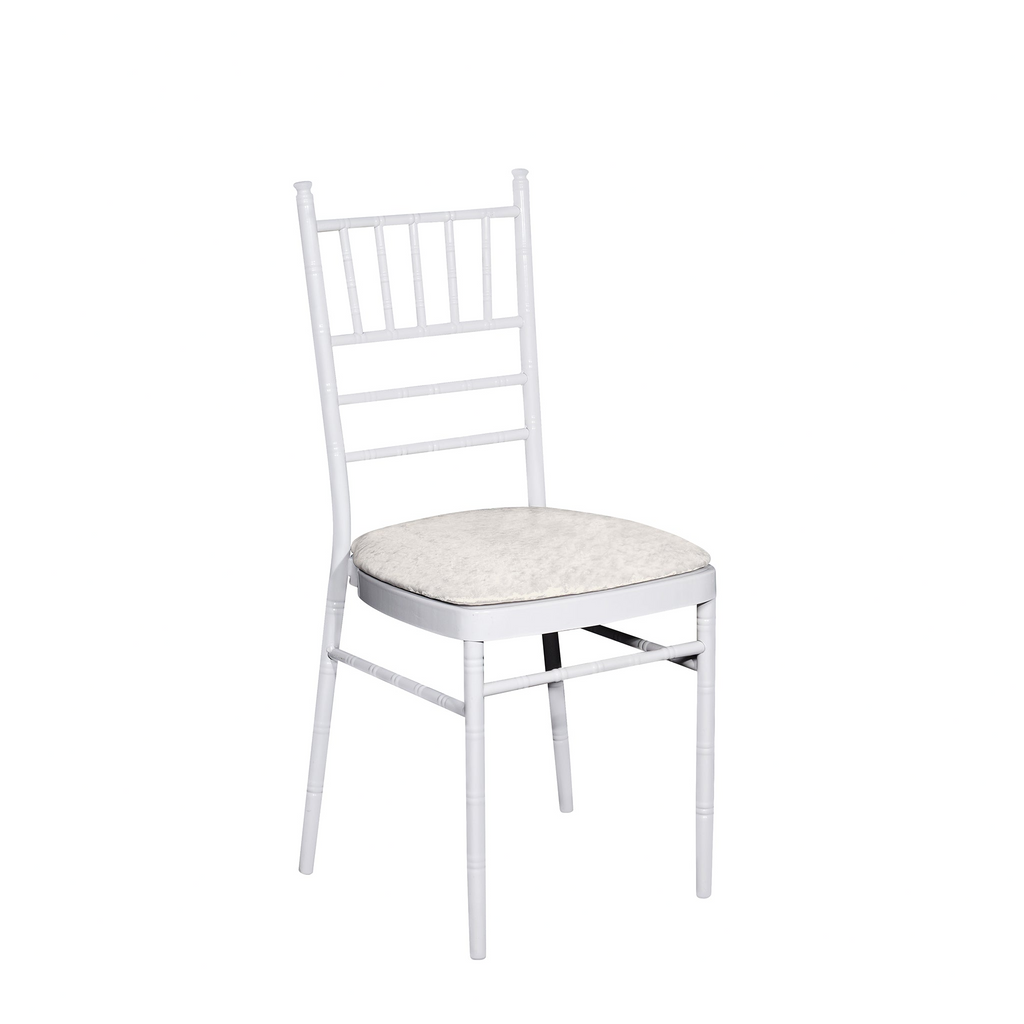 5 pcs/pk Velvet Spandex Chiavari Seat Pad Cover - Ivory - CV Linens