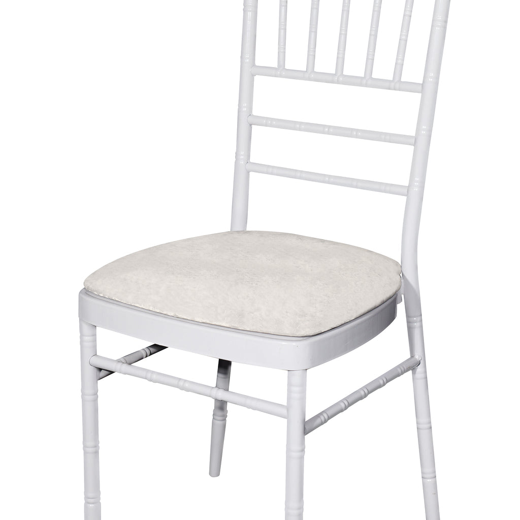 5 pcs/pk Velvet Spandex Chiavari Seat Pad Cover - Ivory - CV Linens