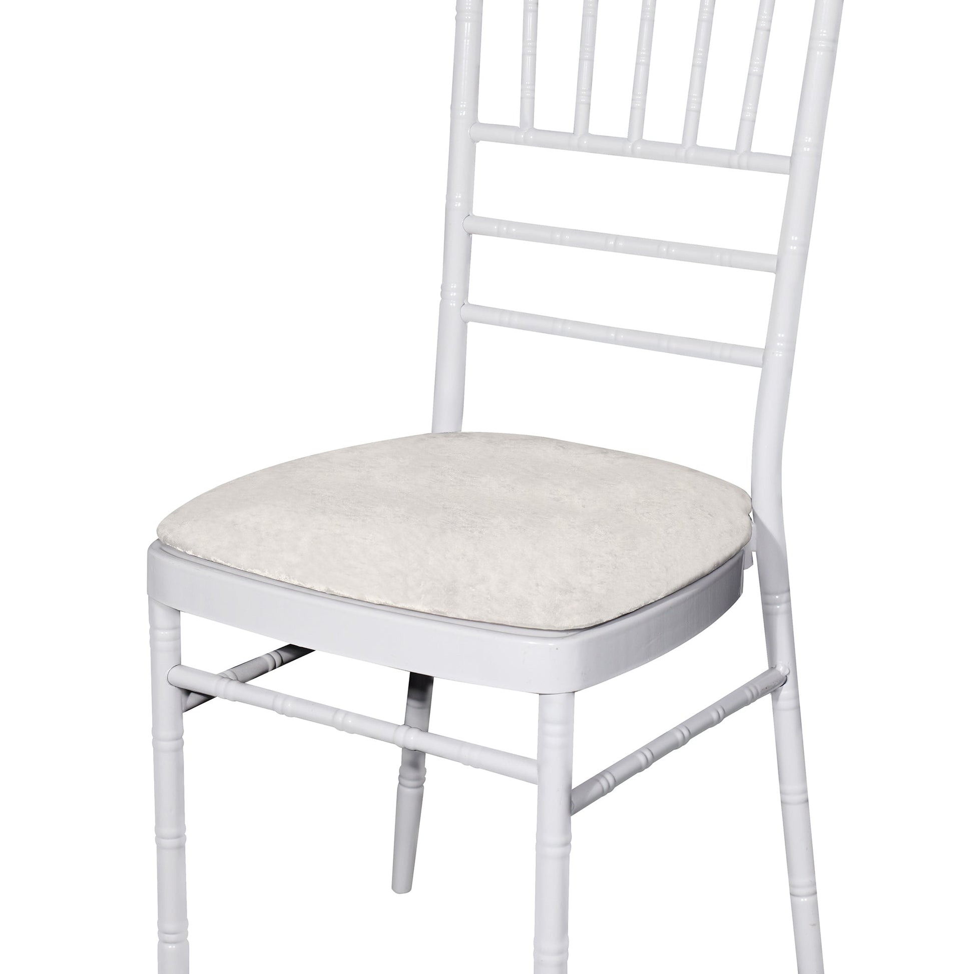 5 pcs/pk Velvet Spandex Chiavari Seat Pad Cover - Ivory - CV Linens