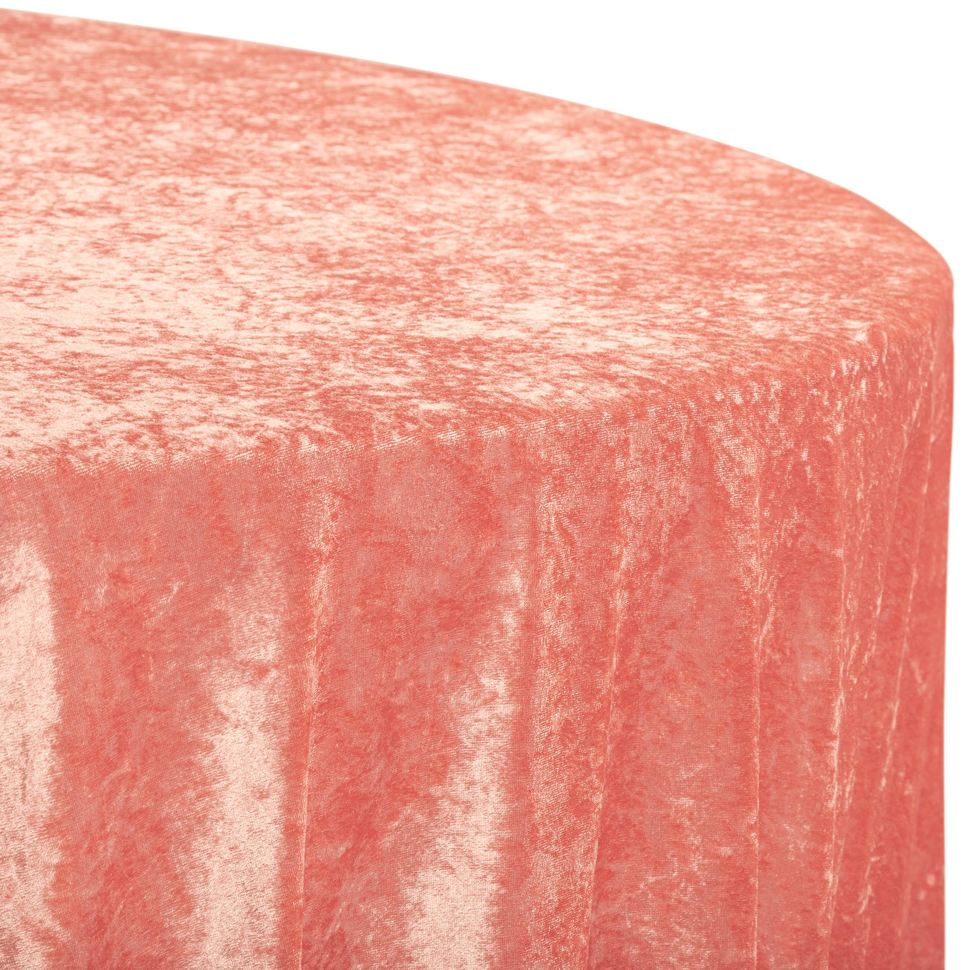 Velvet 120" Round Tablecloth - Coral - CV Linens