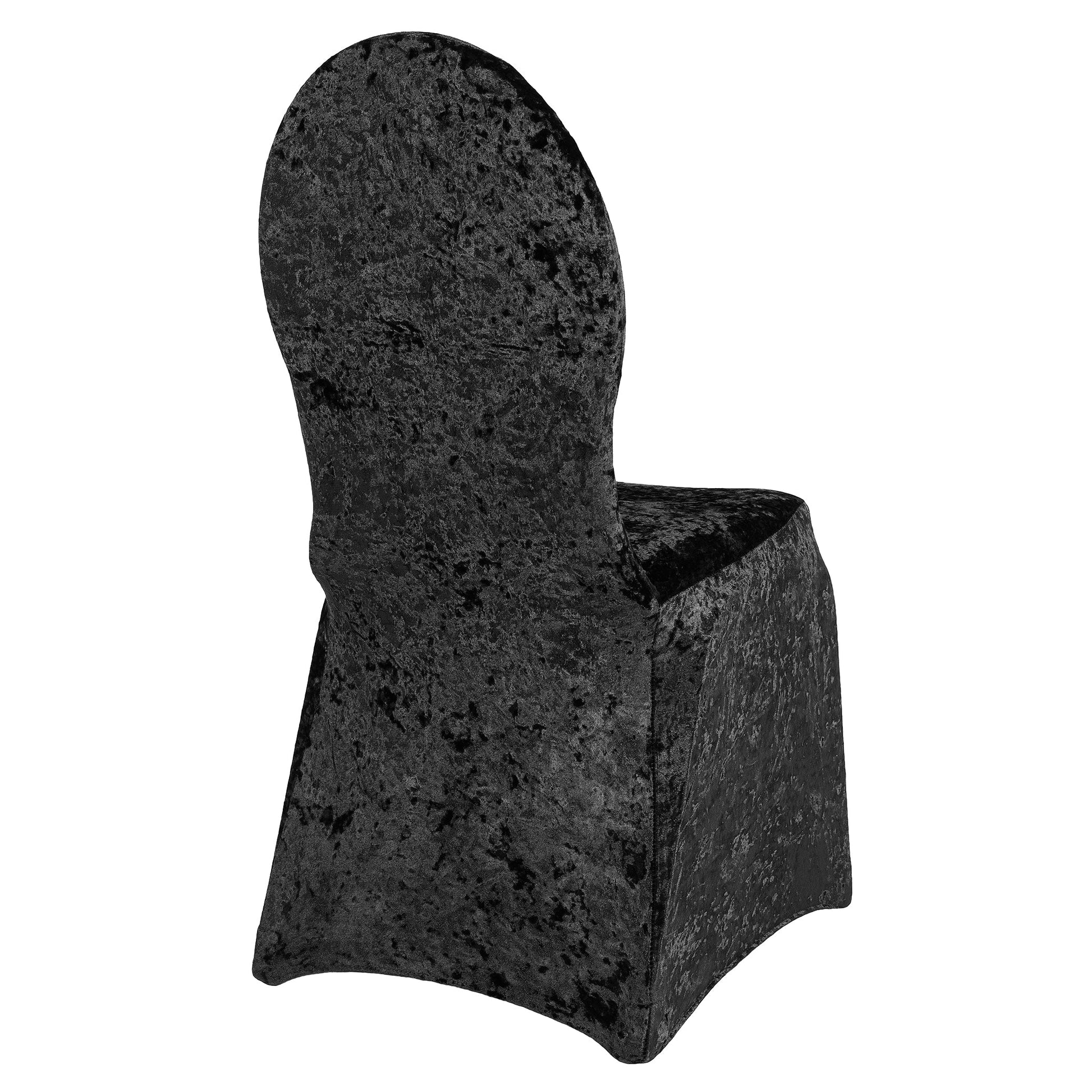 Velvet Stretch Spandex Banquet Chair Cover - Black - CV Linens