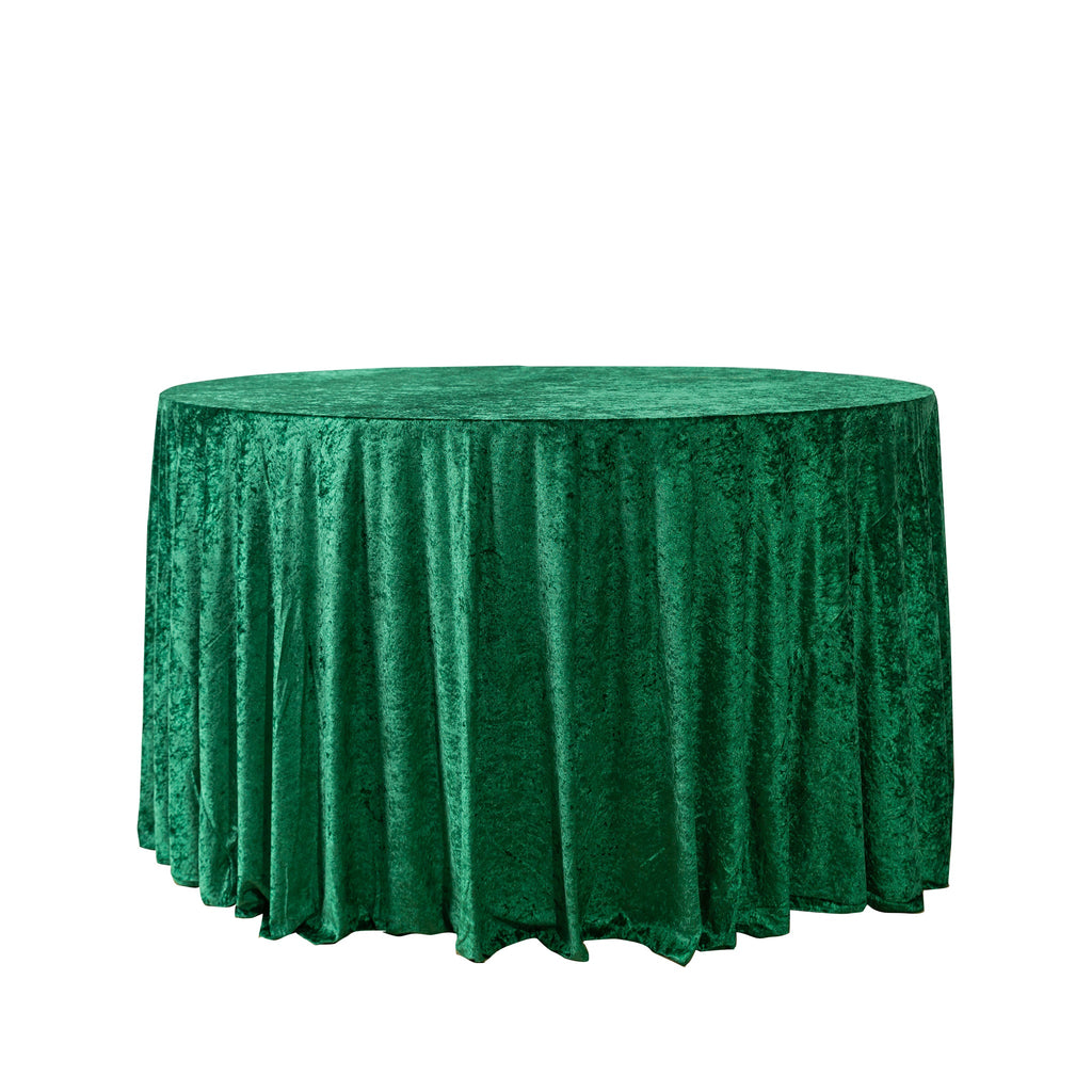 Velvet 120" Round Tablecloth - Forest Green