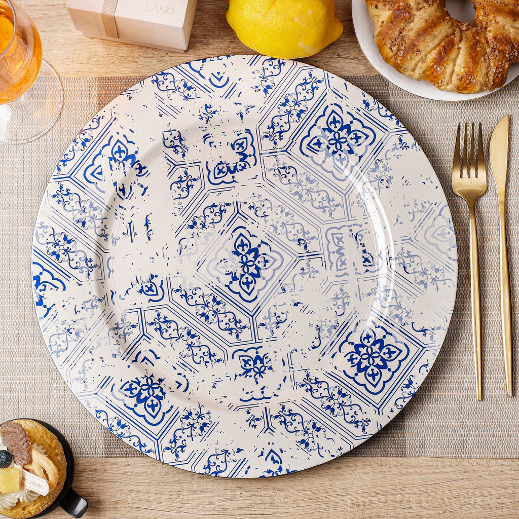 Vintage Mediterranean Acrylic Charger Plate - CV Linens