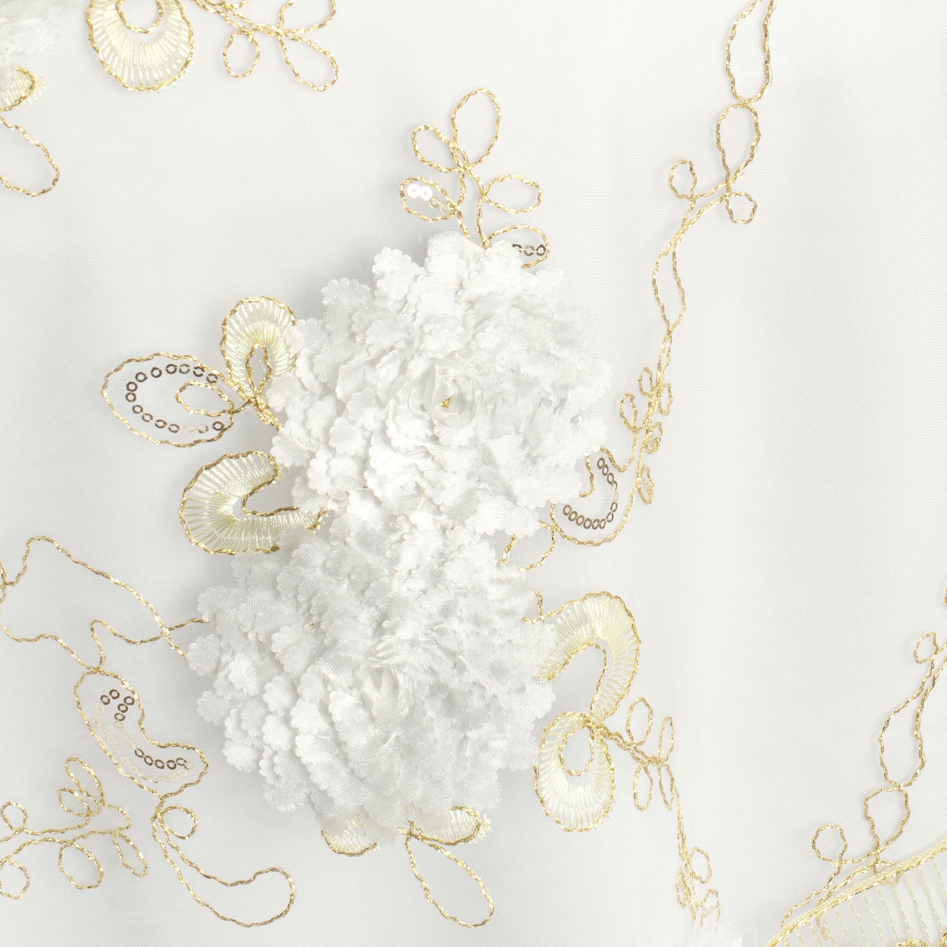 Vintage Veil Chiavari Chair Full Back Cover - Gold & Ivory - CV Linens