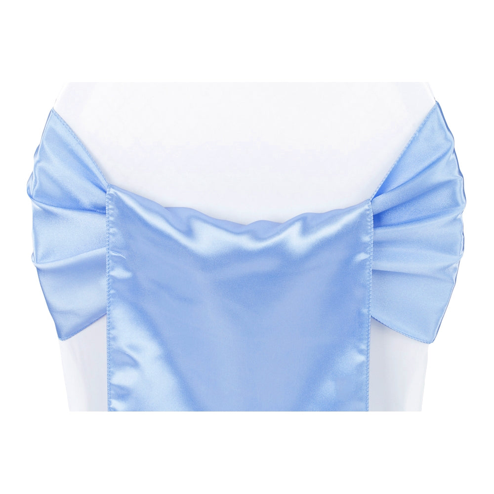 Wide Satin Chair Sash - Cornflower/Serenity - CV Linens