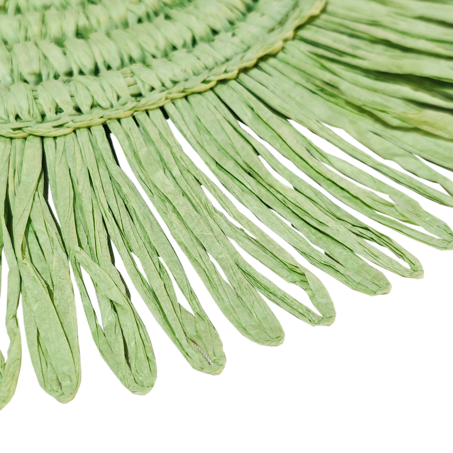 4pc/set Woven Fringe 15" Placemats - Sage Green
