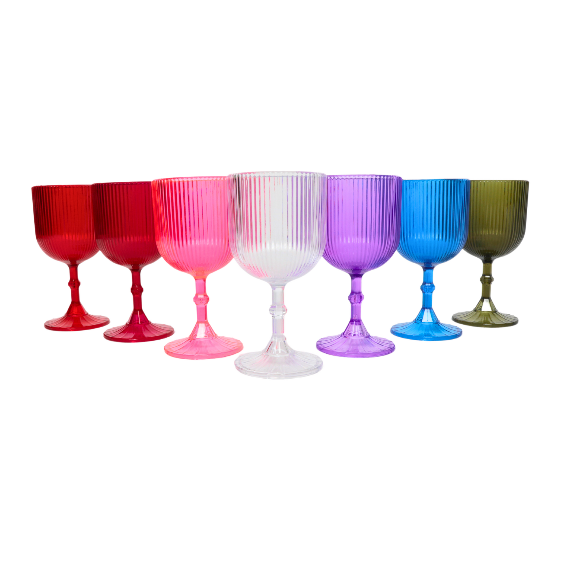 Lavender Acrylic 11oz Wine Goblets Ripple Design (6 pcs/pk)