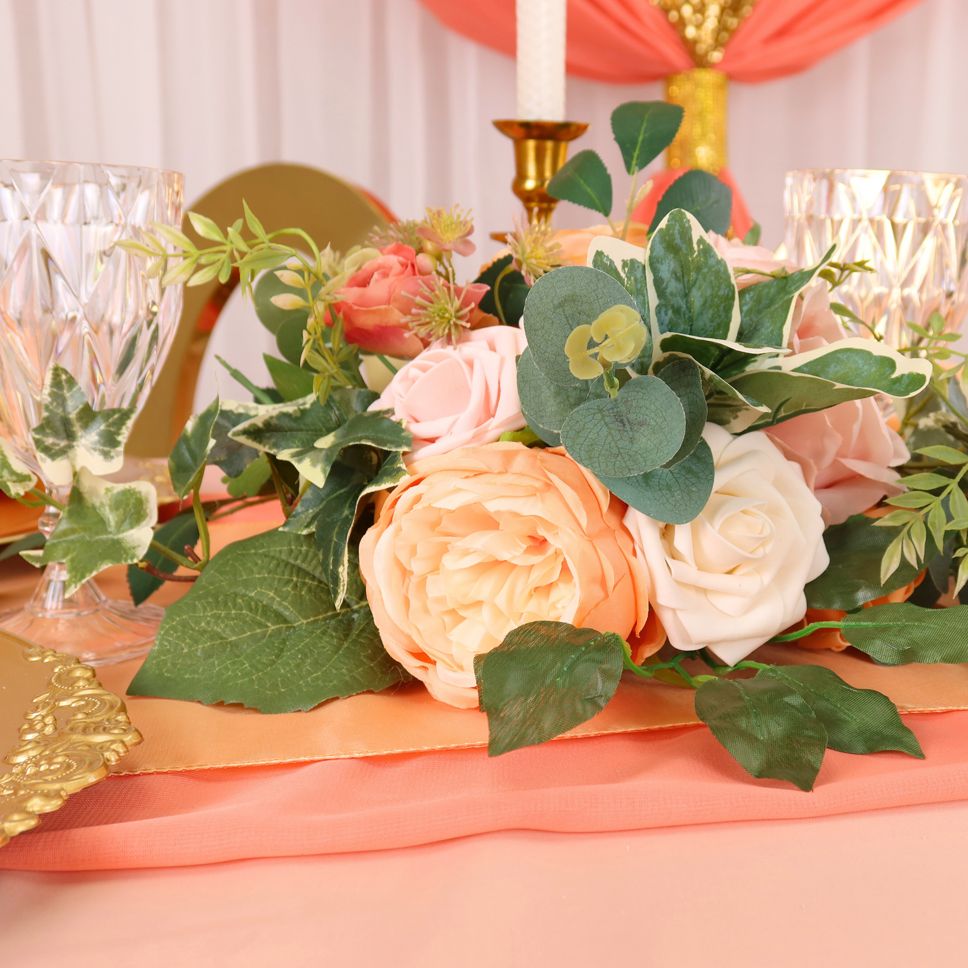 Artificial DIY Foam Rose Stems (50 pcs) - Cream