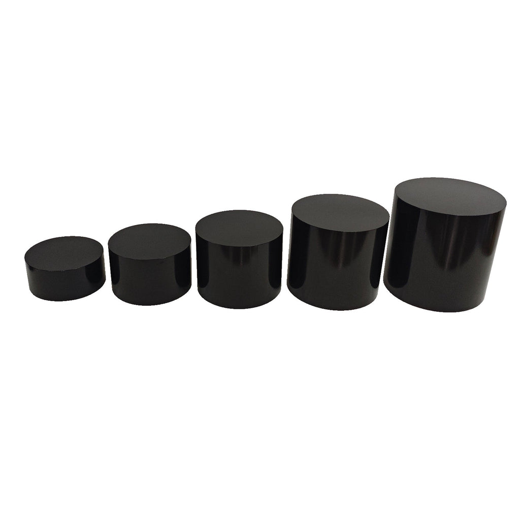 Black Cylinder Round Pedestal Cake/Dessert Display Stands 5 pcs/set
