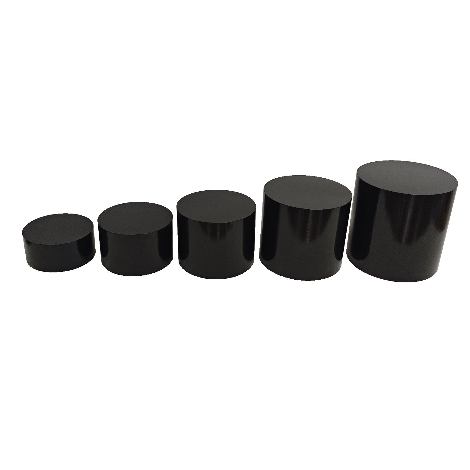 Black Cylinder Round Pedestal Cake/Dessert Display Stands 5 pcs/set
