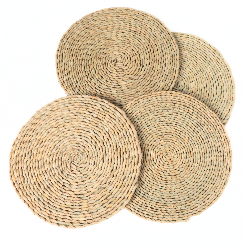 Braided Raffia Straw 15" Placemats (4pc/set)