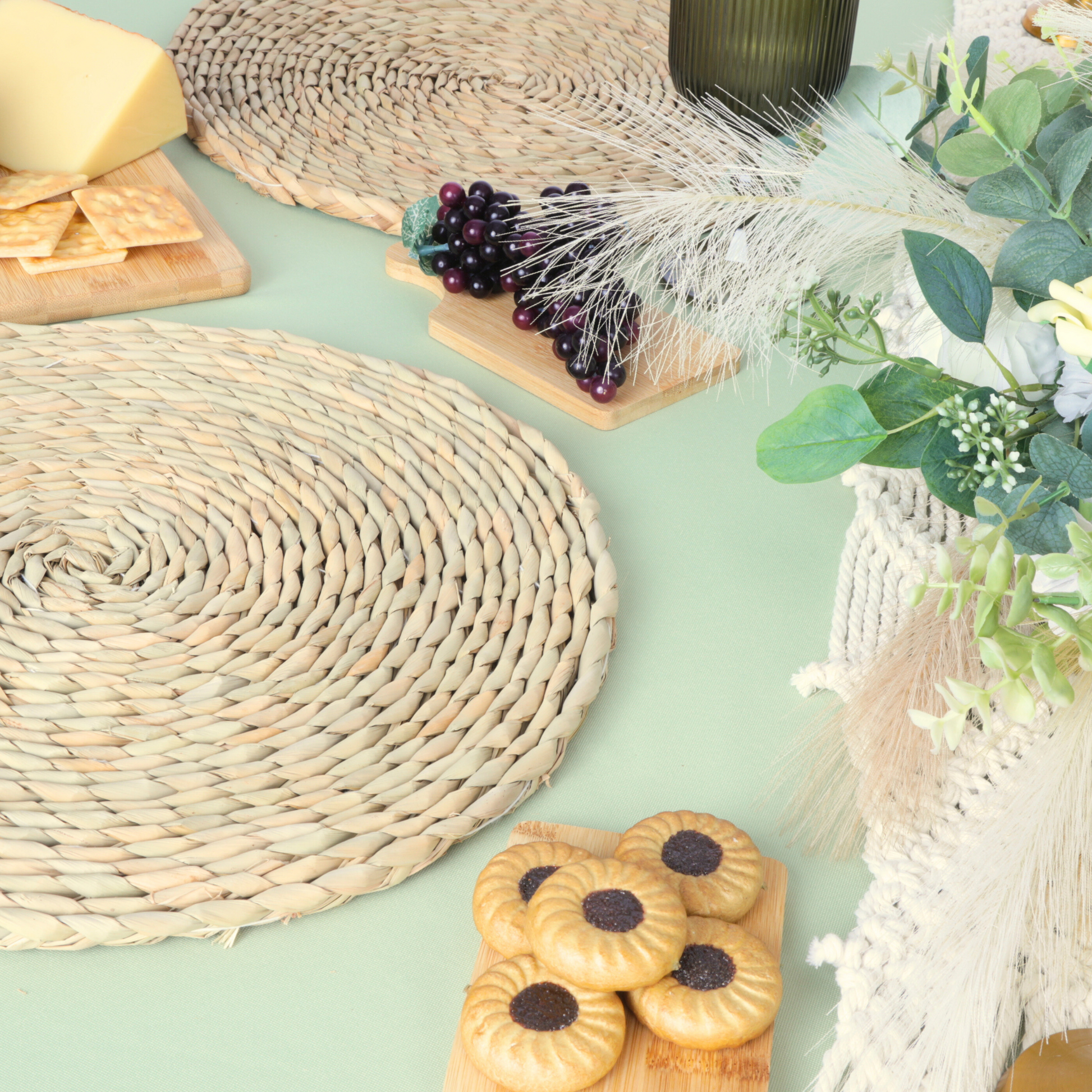 Braided Raffia Straw 15" Placemats (4pc/set)