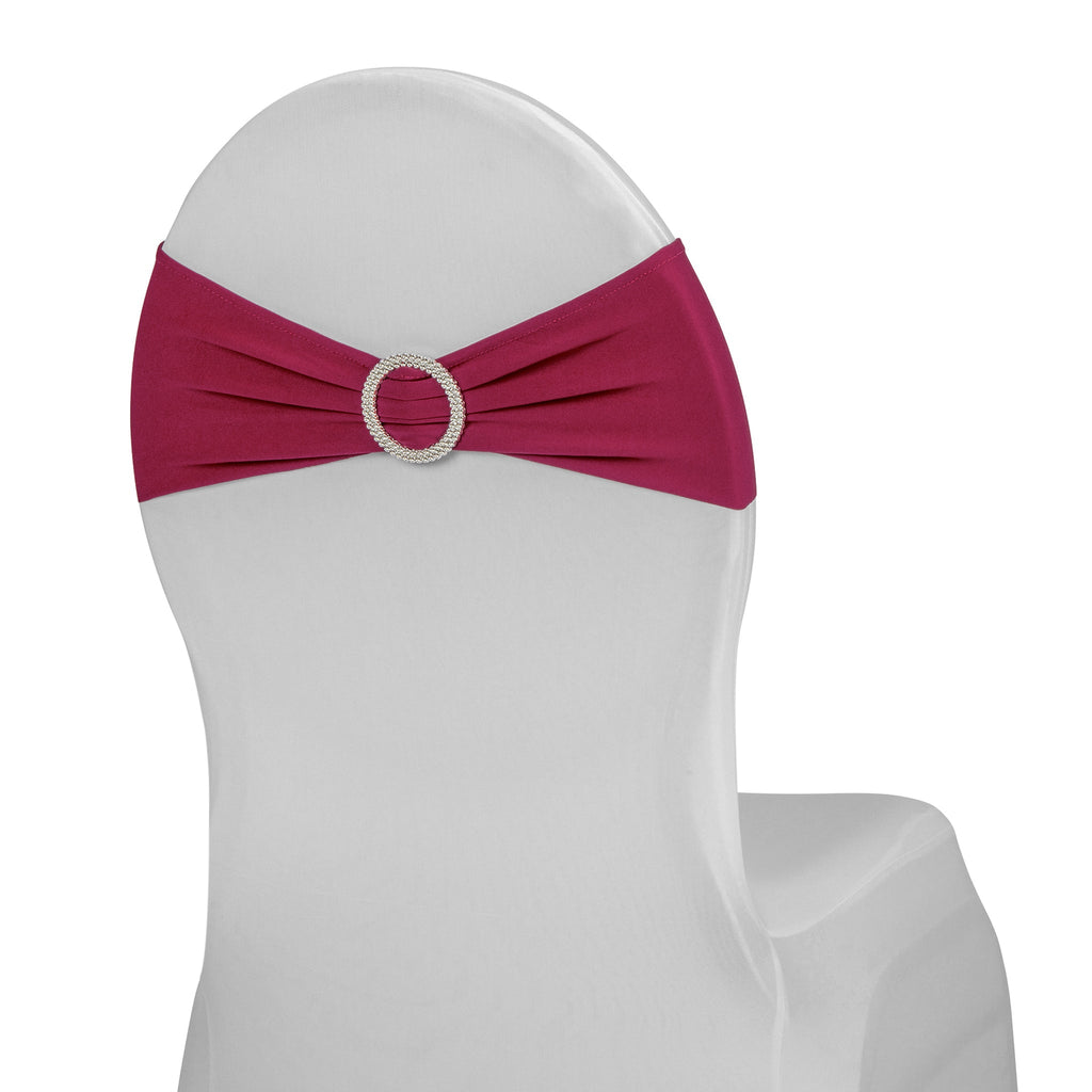 Buckle Spandex Stretch Chair Band - Burgundy