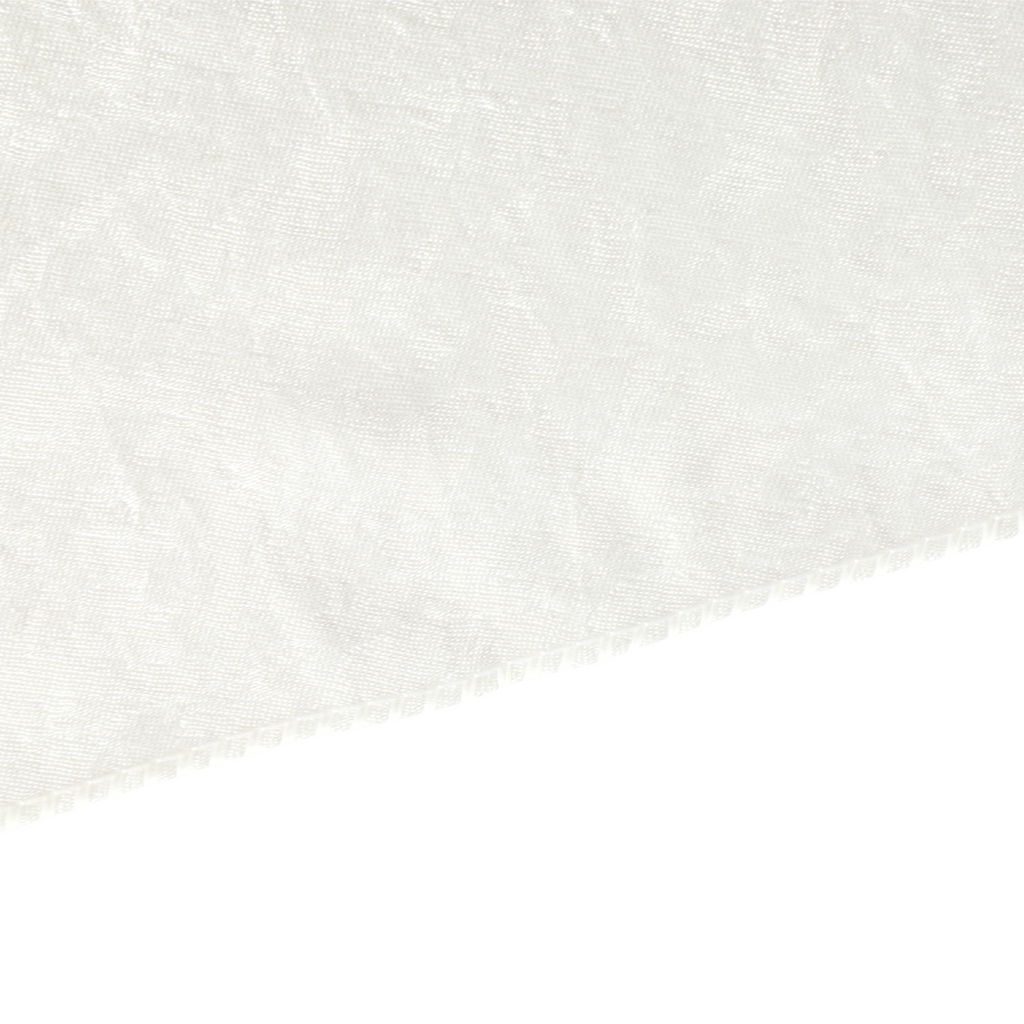 Crinkle Shimmer Table Runner - Light Ivory/Off White