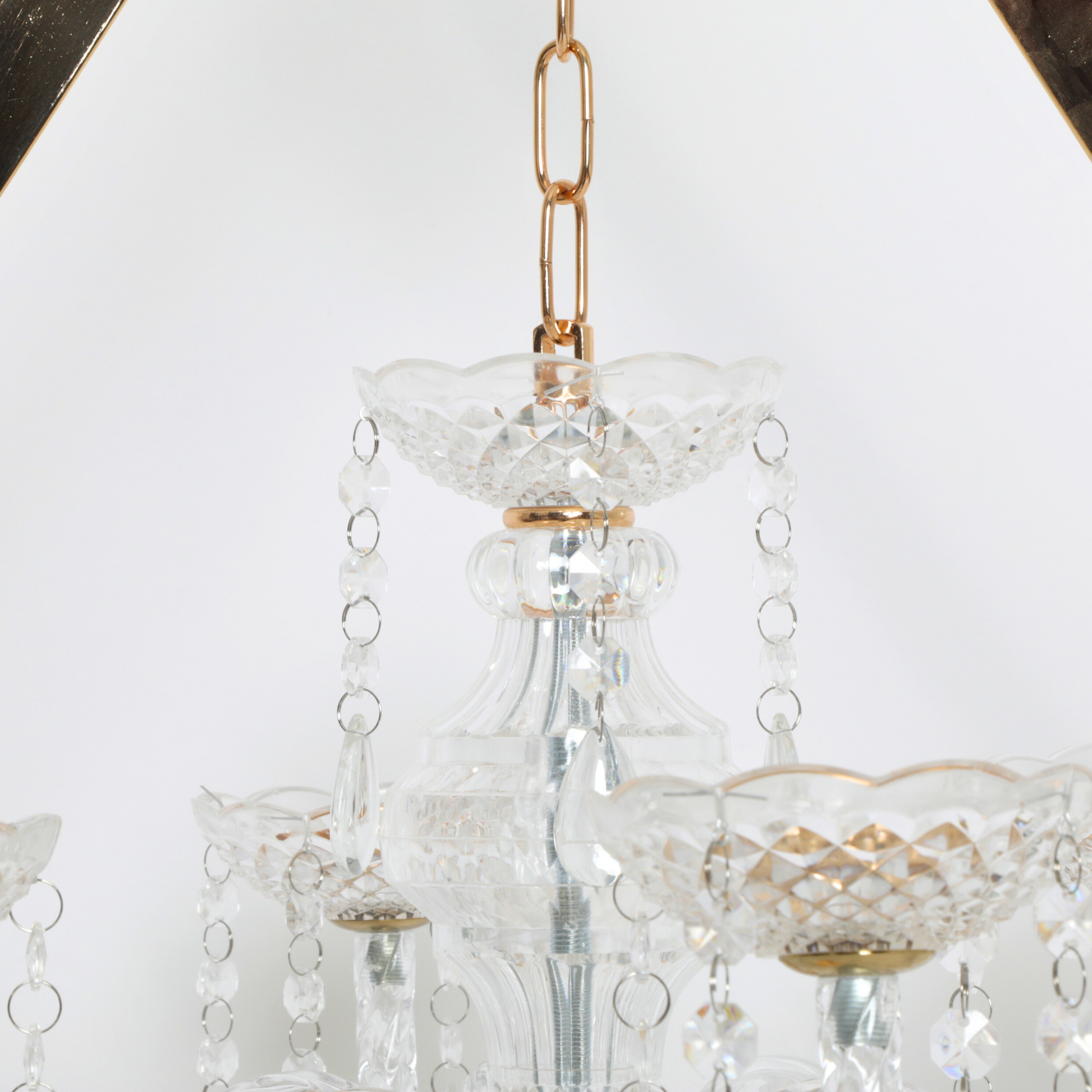Diamond Shape Centerpiece with Hanging Chandelier