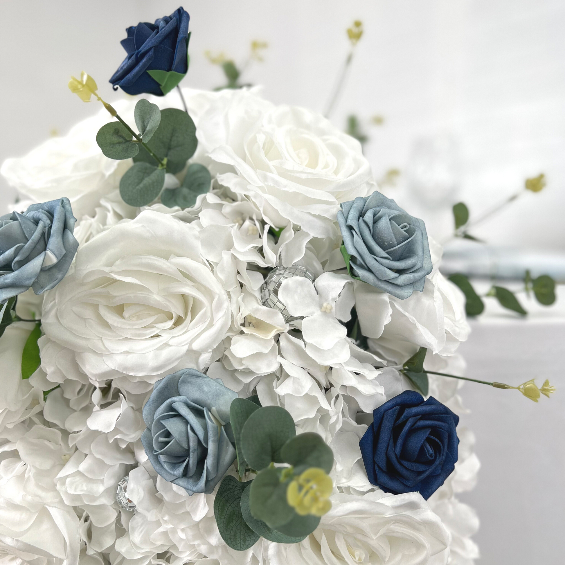 Artificial DIY Foam Rose Stems (50 pcs) - Navy Blue