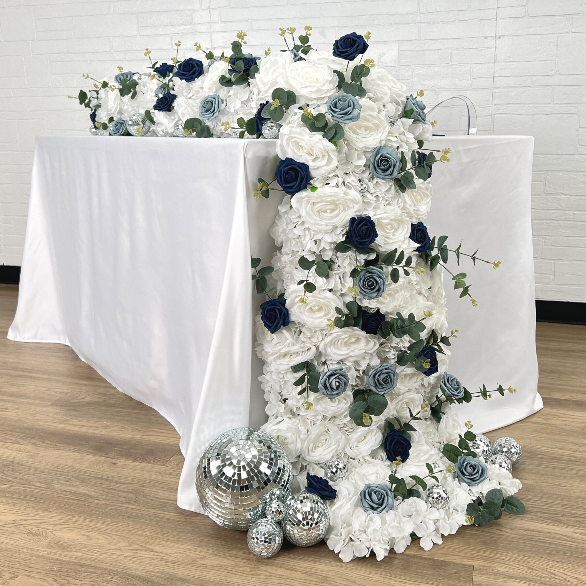 Artificial DIY Foam Rose Stems (50 pcs) - Navy Blue