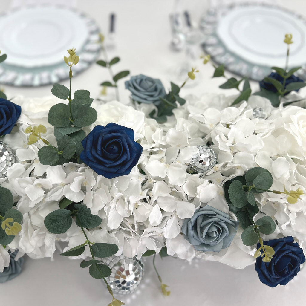 Artificial DIY Foam Rose Stems (50 pcs) - Navy Blue