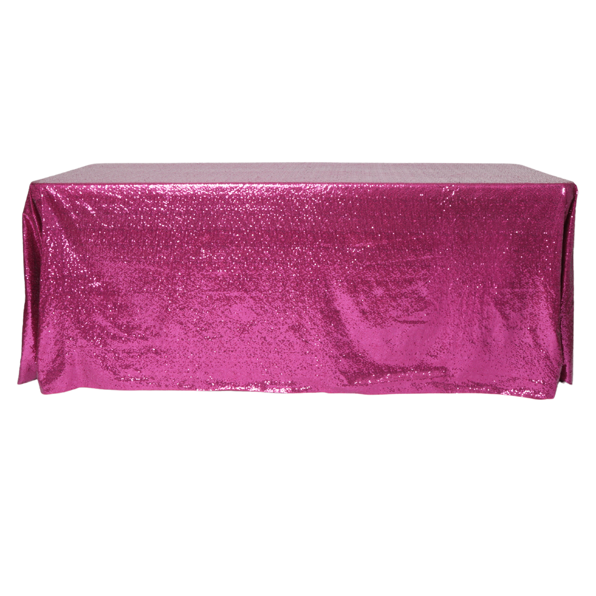 Glitz Sequin 90"x132" Rectangular Tablecloth - Magenta - CV Linens
