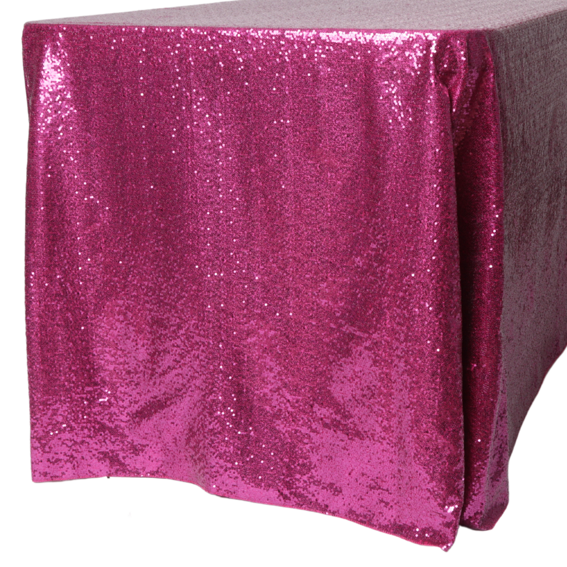 Glitz Sequin 90"x132" Rectangular Tablecloth - Magenta - CV Linens