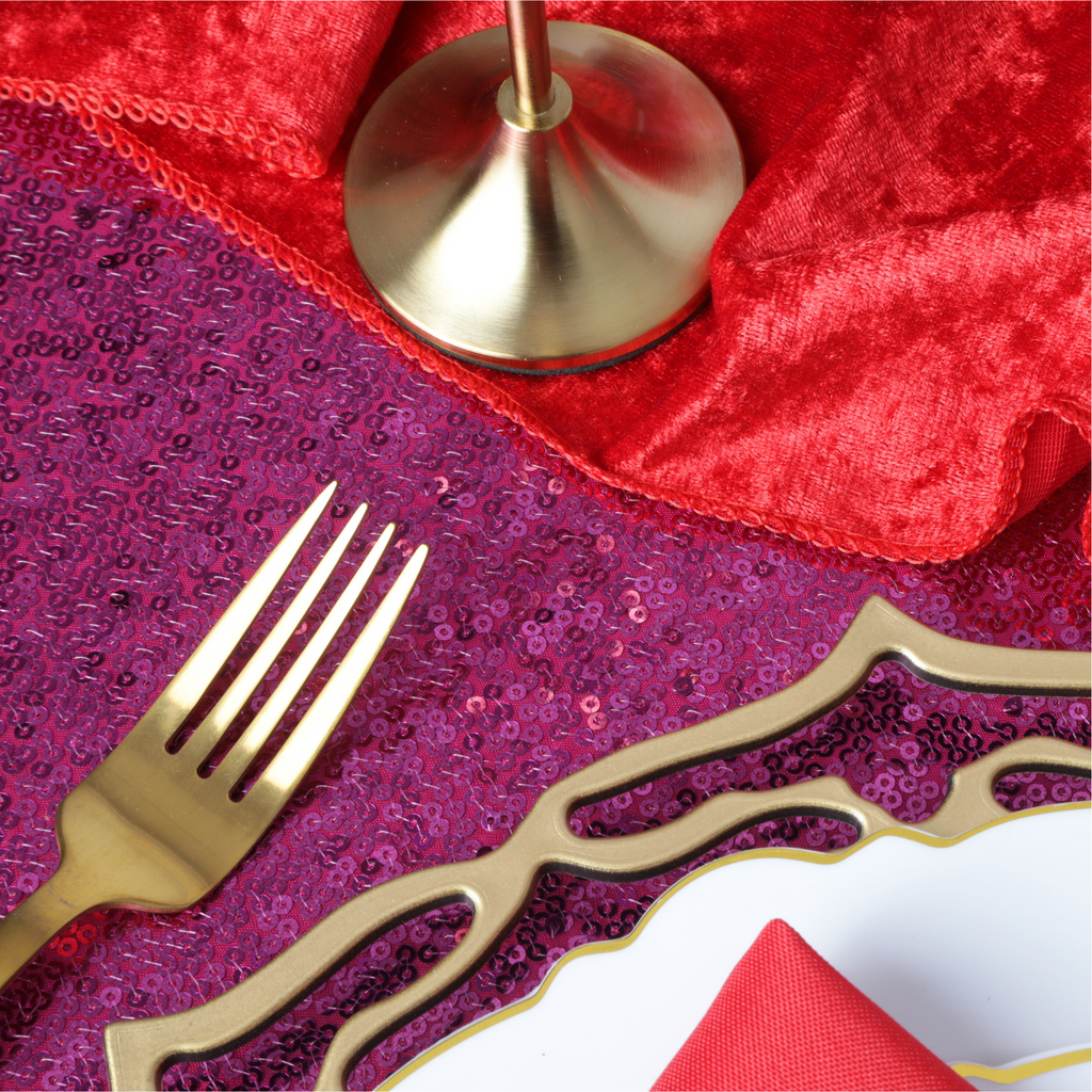 Glitz Sequin 90"x132" Rectangular Tablecloth - Magenta