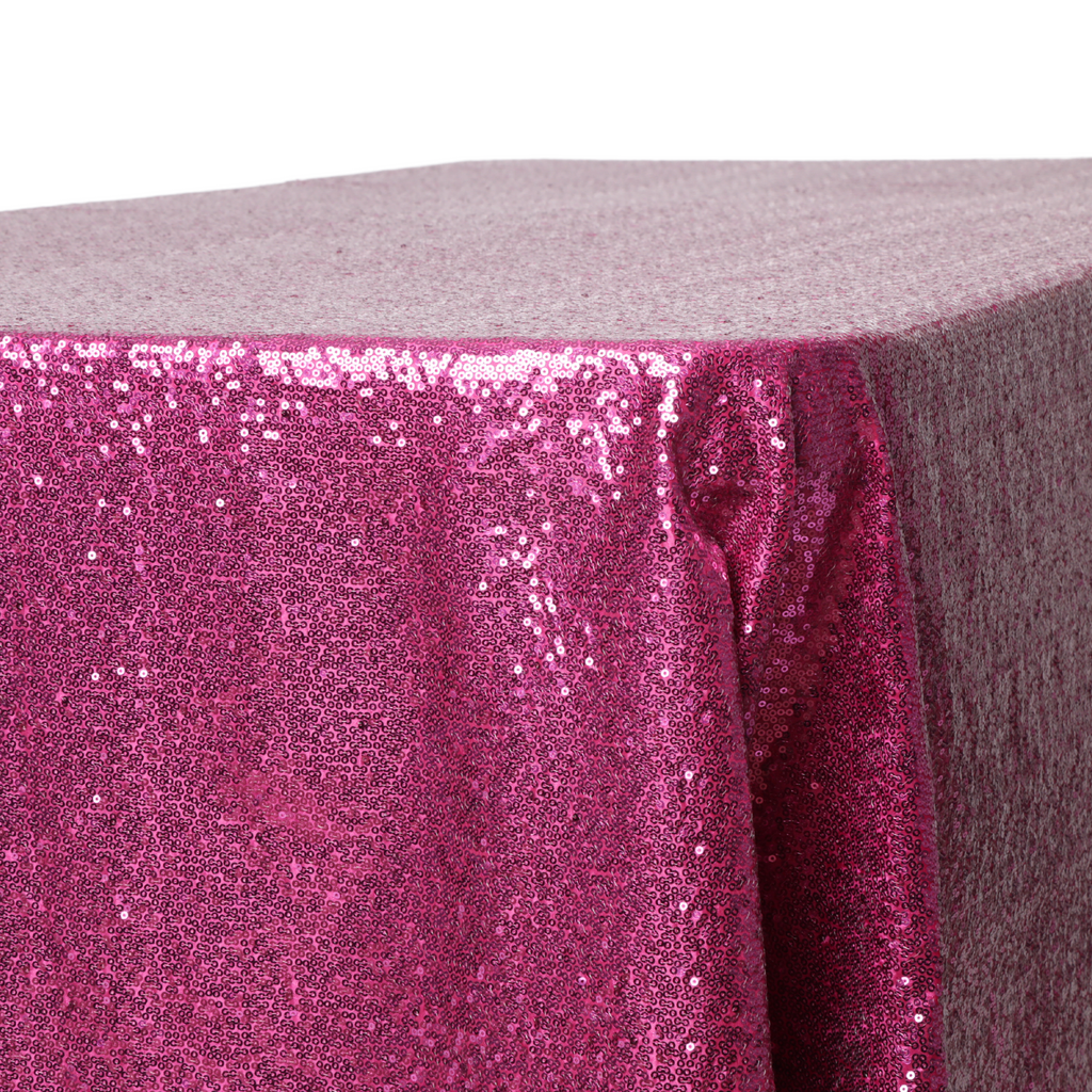 Glitz Sequin 90"x132" Rectangular Tablecloth - Magenta - CV Linens