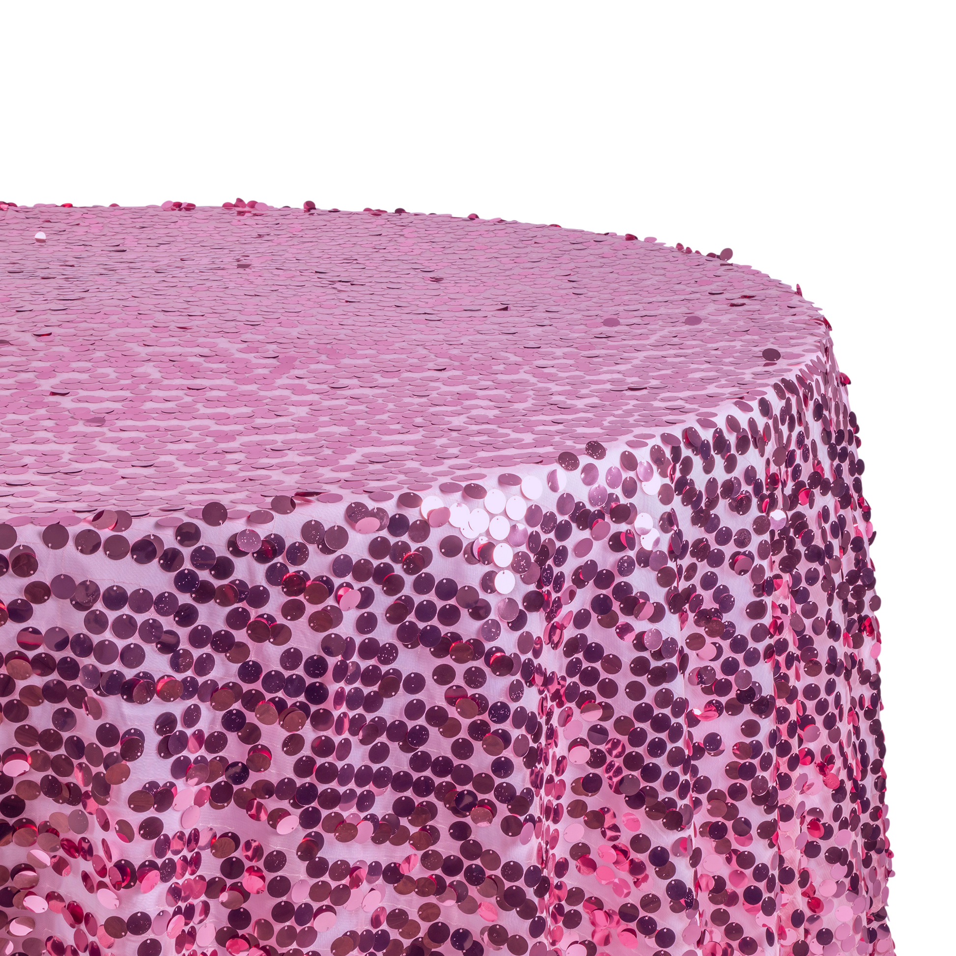 Large Payette Sequin Round 120" Tablecloth - Pink