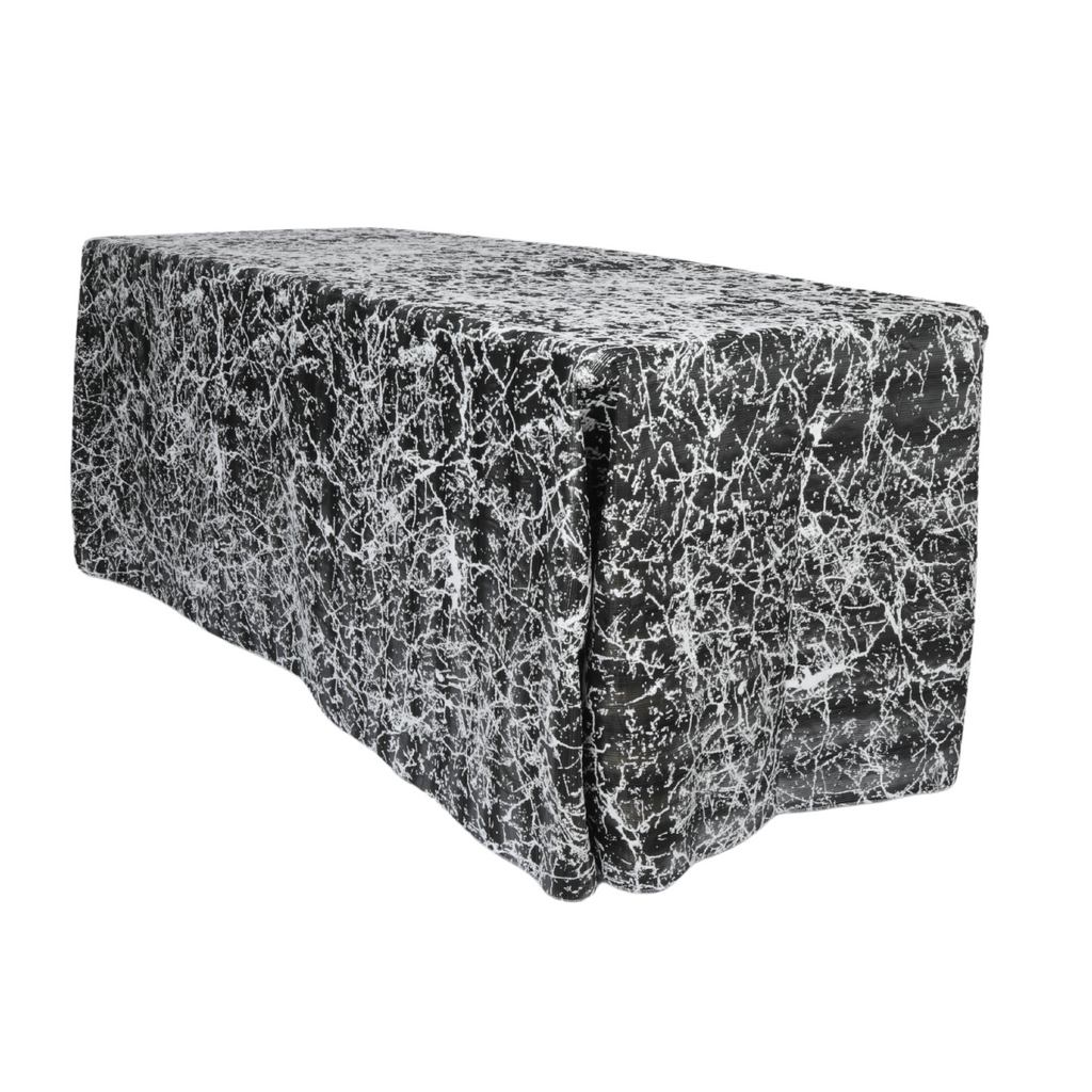 Marble Reversible Jacquard Tablecloth 90"x156" Rectangle - Shimmer Black