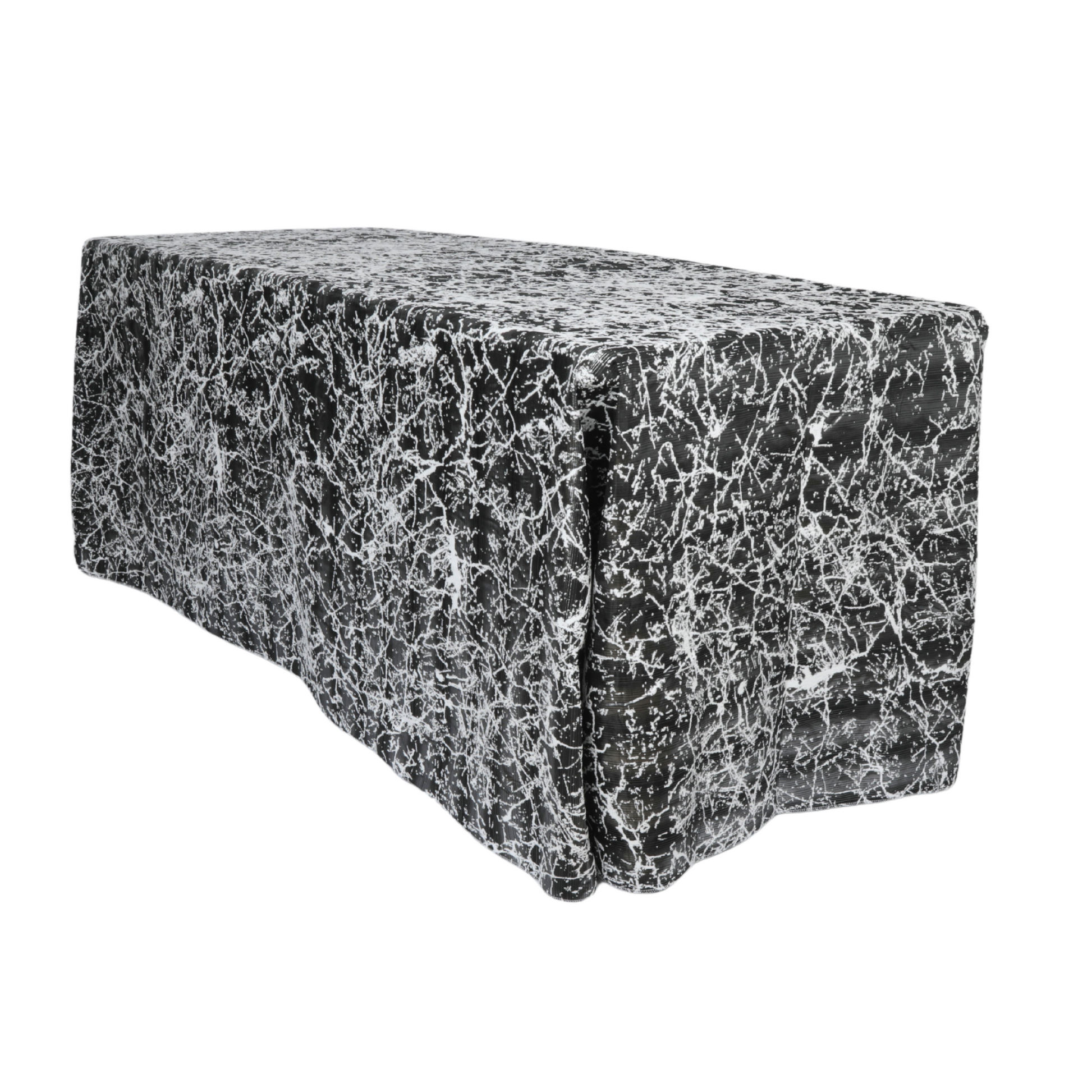 Marble Reversible Jacquard Tablecloth 90"x156" Rectangle - Shimmer Black