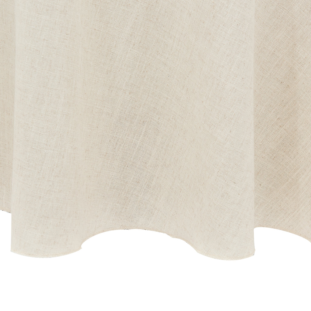 120" Round Premium Linen-Look Panama Weave Tablecloth - Ivory