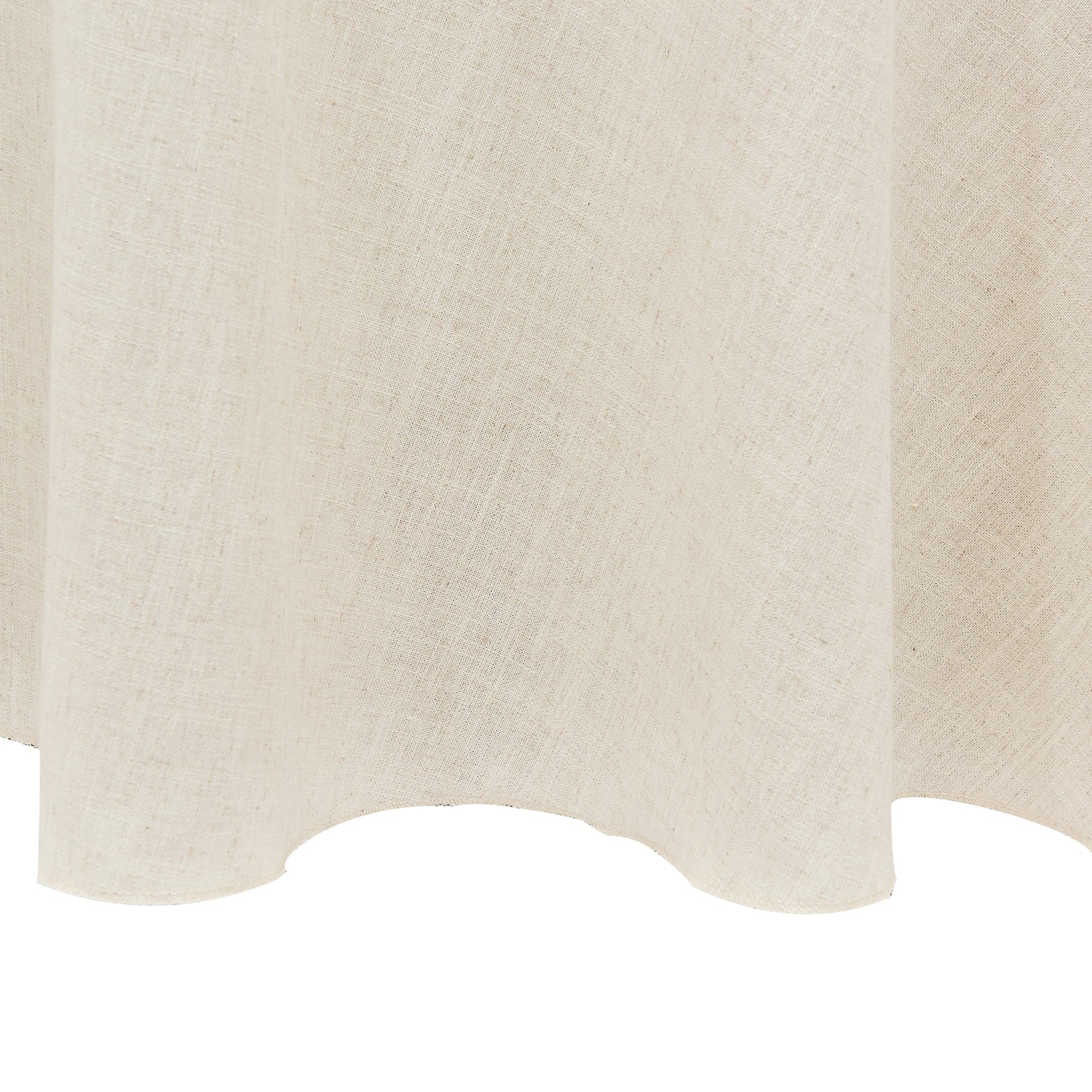 120" Round Premium Linen-Look Panama Weave Tablecloth - Ivory