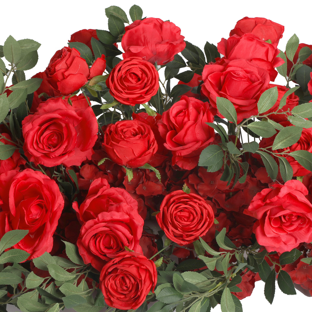 2 pcs/pk Premade Flower Backdrop Arch/Table Runner Decor - Red