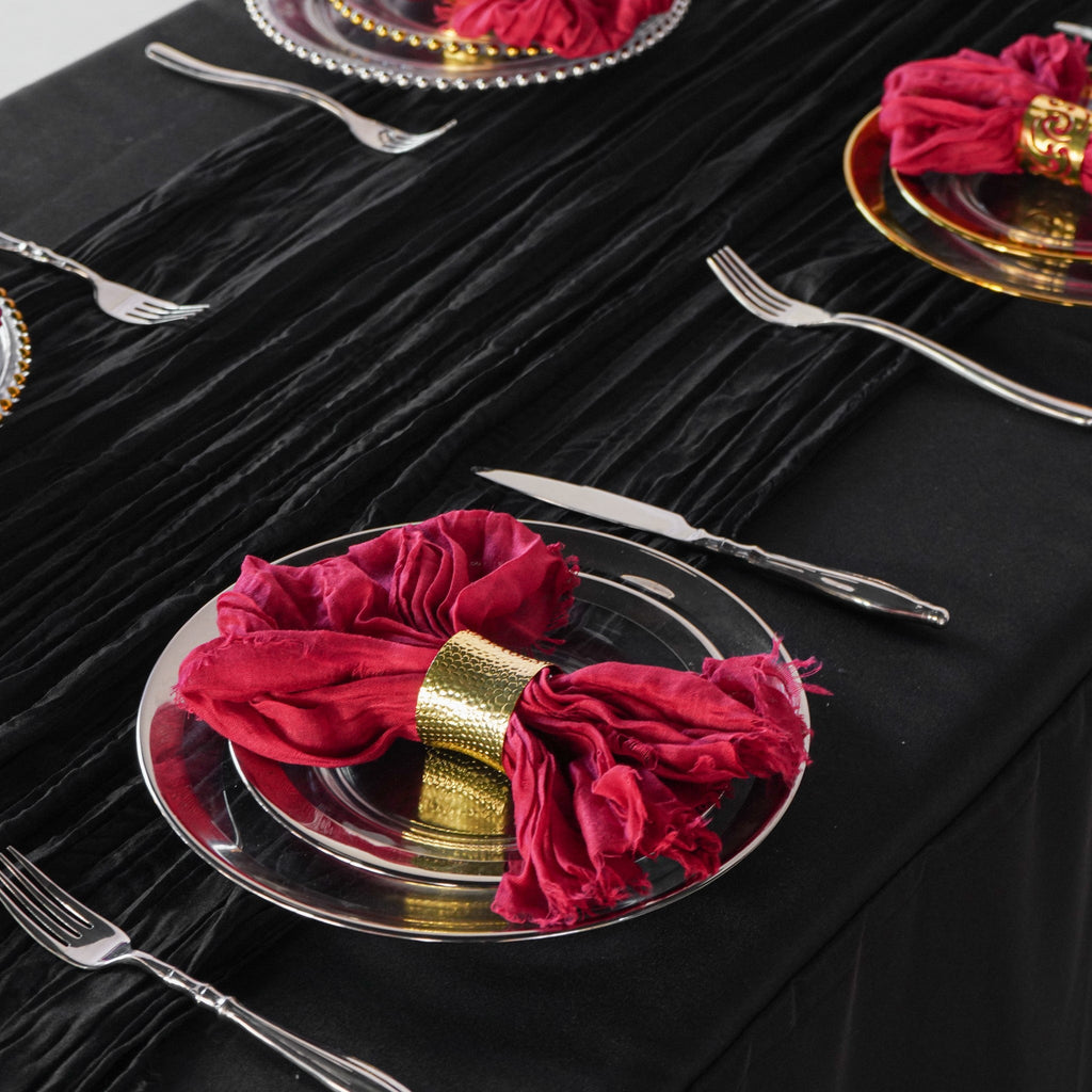 Premium Cheesecloth Table Runner 16FT x 25" - Black