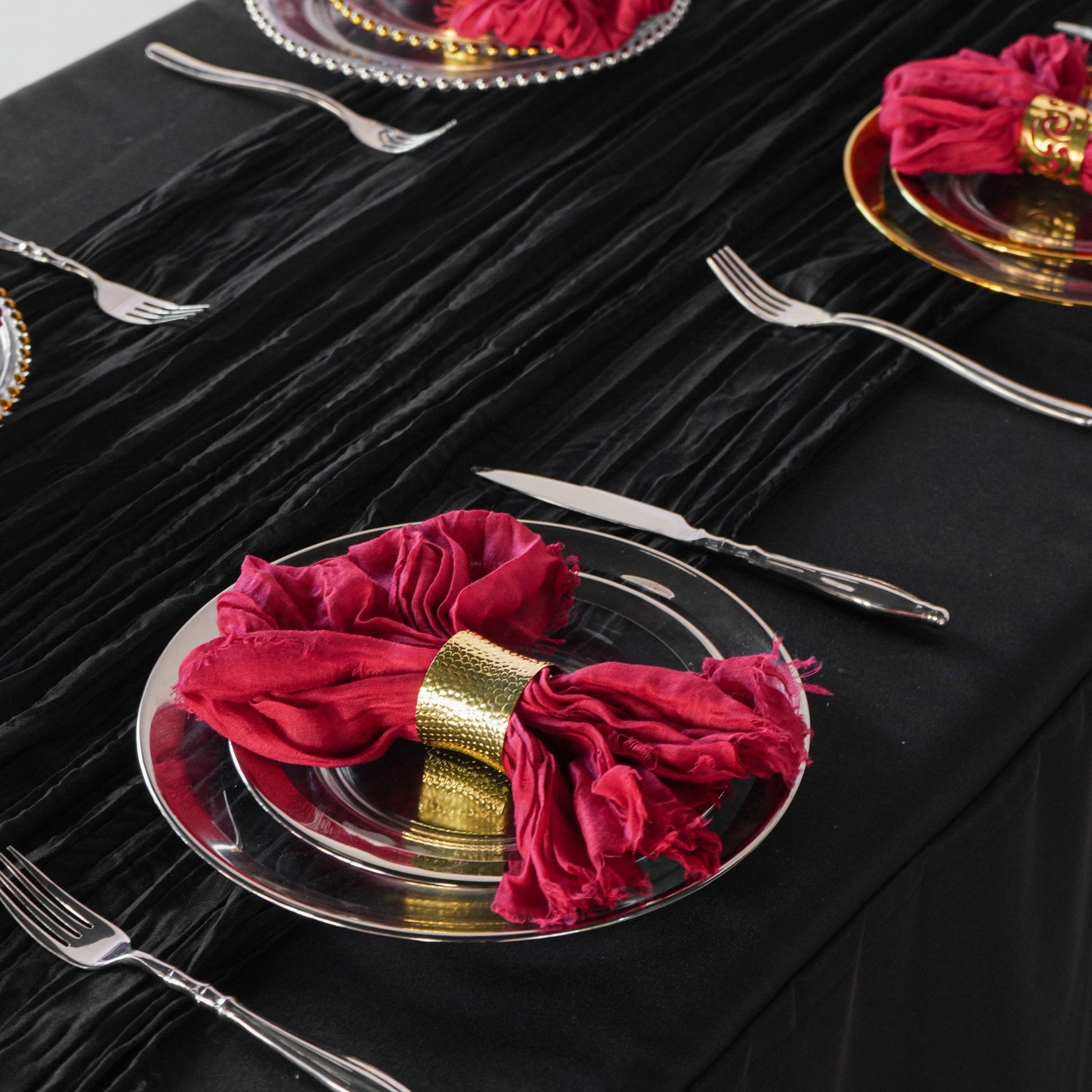 Premium Cheesecloth Table Runner 16FT x 25" - Black
