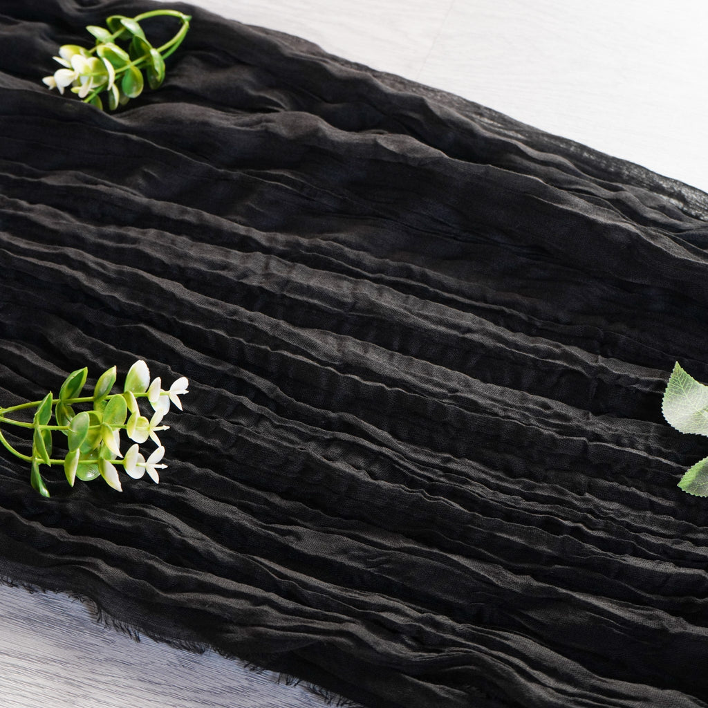 Premium Cheesecloth Table Runner 16FT x 25" - Black