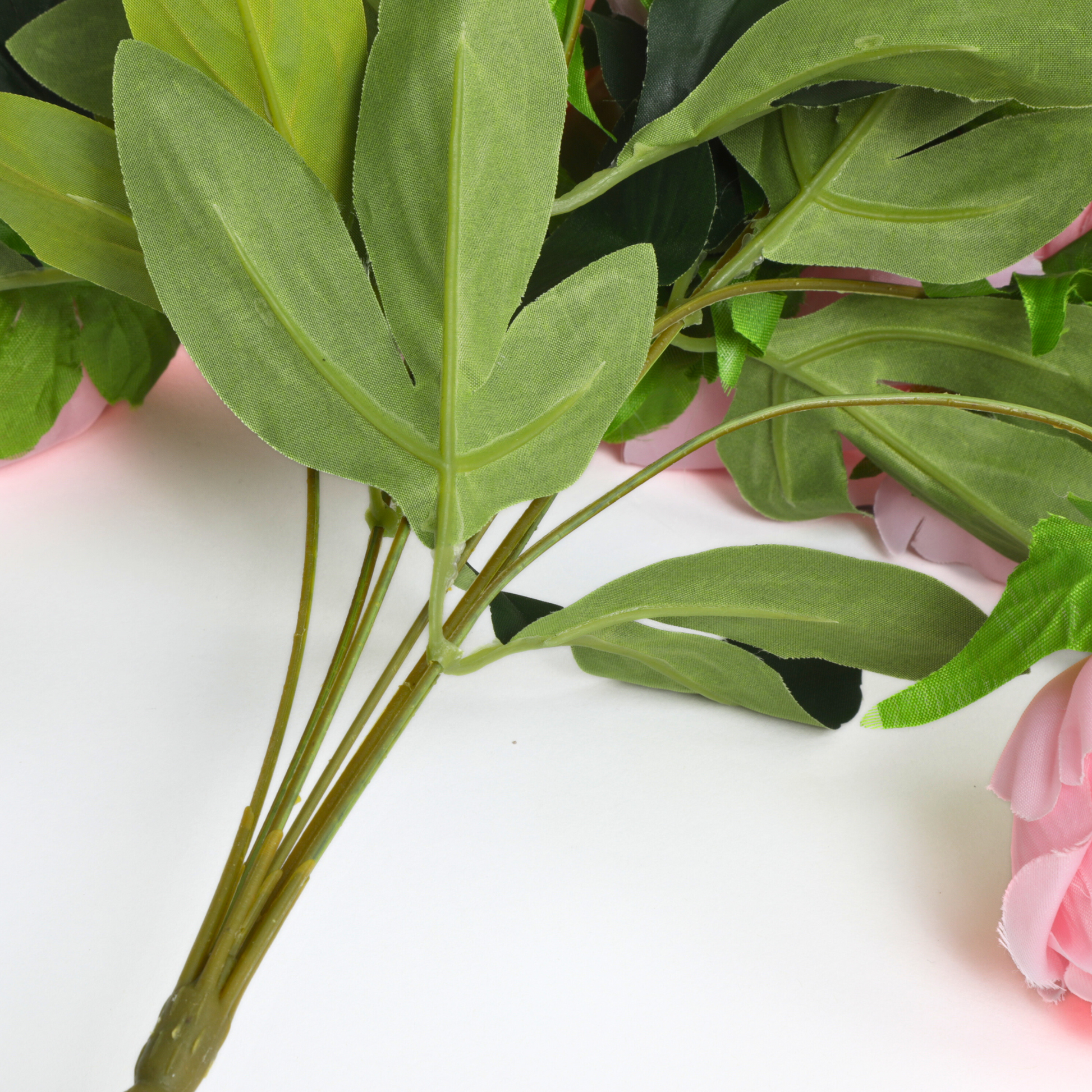 Silk Artificial Peony Flower Bush Bundle - Pink