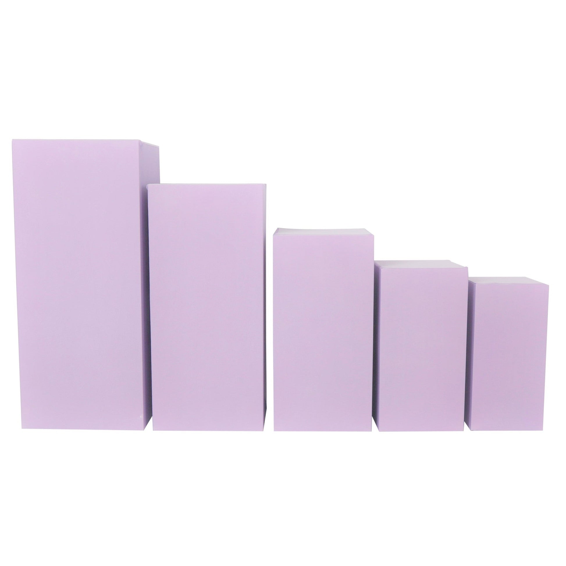 Spandex Covers for Square Metal Pillar Pedestal Stands 5 pcs/set - Lavender