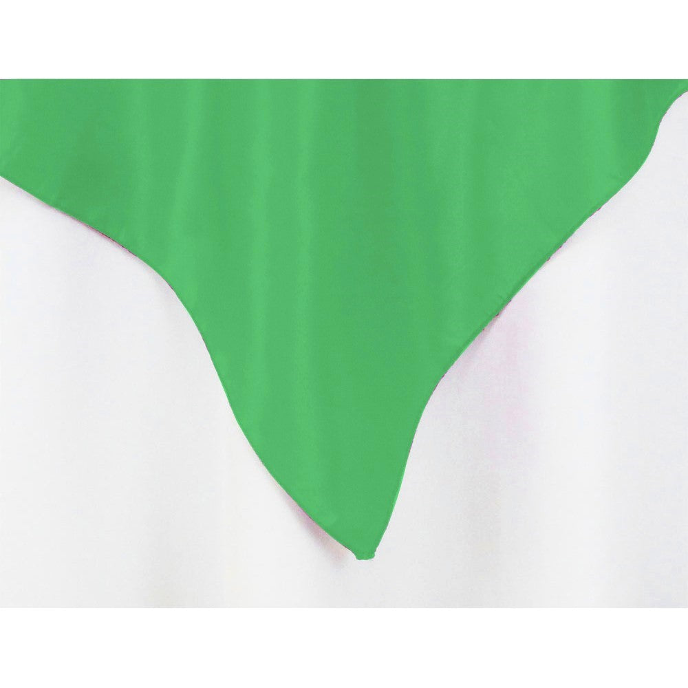 Square 72" Satin Table Overlay - Kelly Green