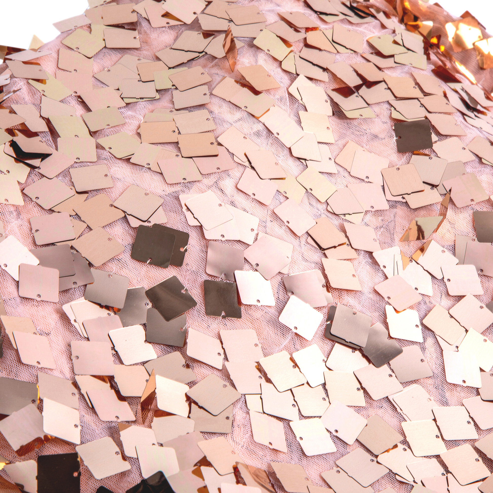 Square Payette Sequin Tablecloth 90"x156" Rectangular - Blush/Rose Gold